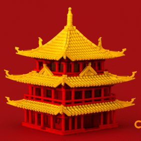 Cubo Pagoda Temple (1027PCS)
